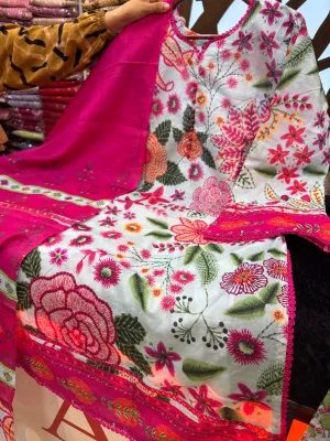 Floral Charm Swiss Lawn – Stitched